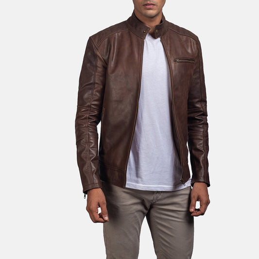 Classic Appeal Brown Pure Leather Biker Jacket