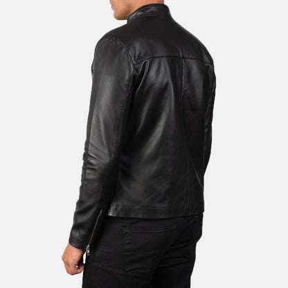 Adornica Black Leather Biker Jacket